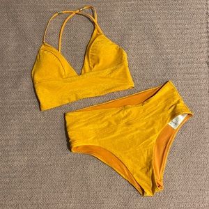 H&M orange glittery swimsuit